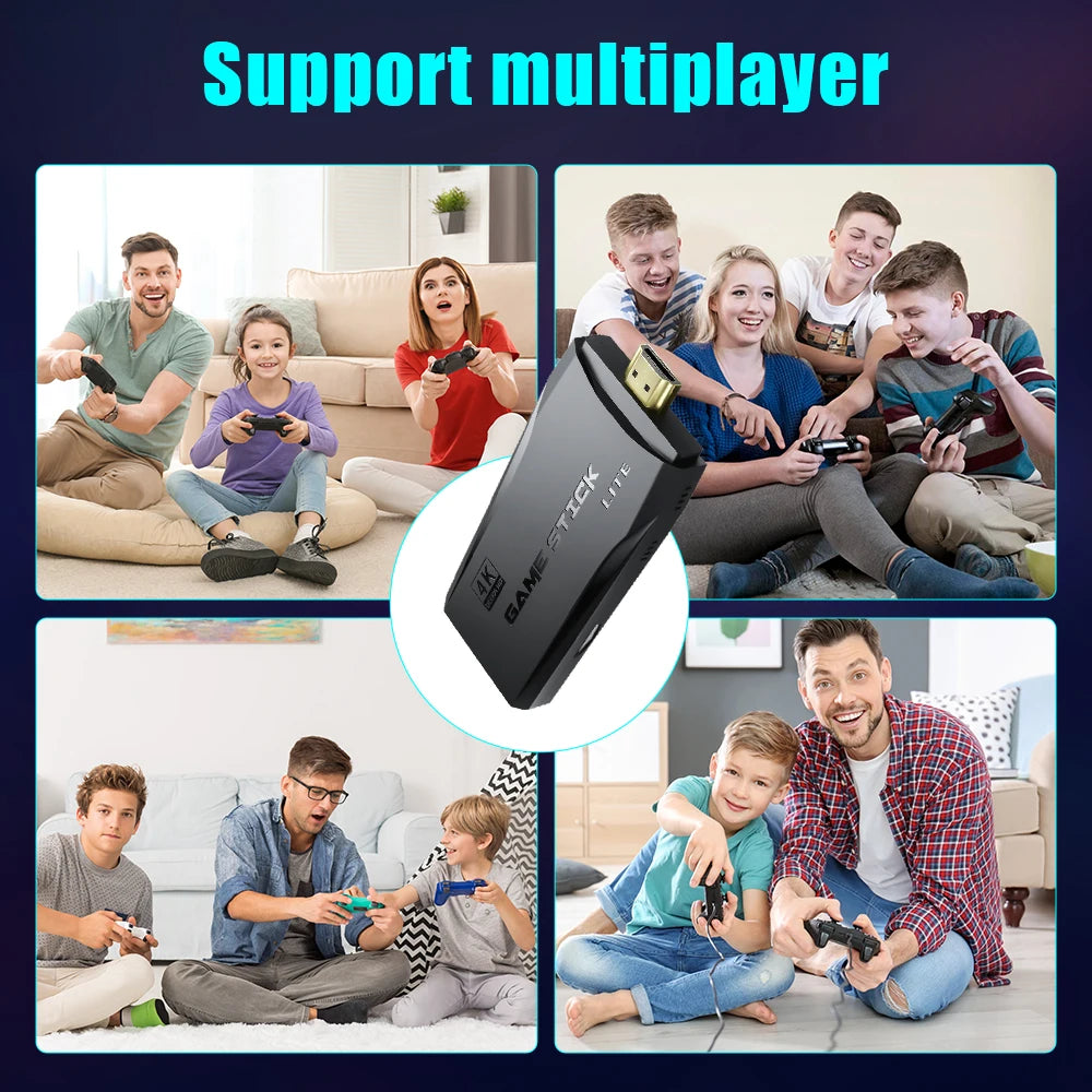 JMachen M8 Game Stick – 25,000+ Games, 4K HD, 64GB, 12 Emulators & 2.4G Wireless Controller | PS1/GBA/MAME