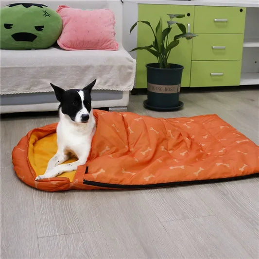 Bone-Shaped Dog Sleeping Bag - Waterproof Camping Bed Mat
