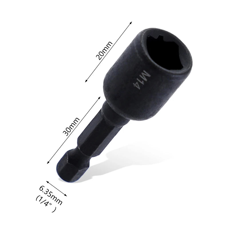 6pcs Tap Die Socket Adapter 1/4 '' Hex Shank Machine Screw Metric Plug Threading Tool for Electric Drill M4 M5 M6 M8 M10 M12