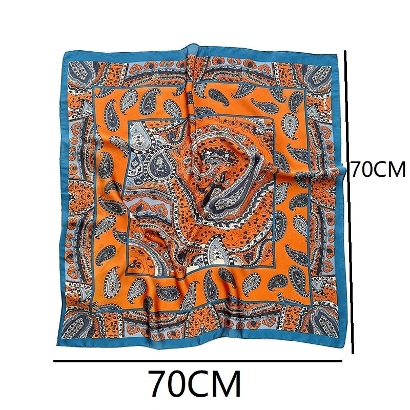 Women's Silky Square Headscarf - 70cm Satin Neckerchief & Bag Scarf - photo 2