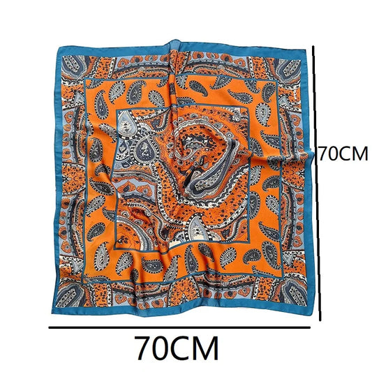 Women's Silky Square Headscarf - 70cm Satin Neckerchief & Bag Scarf - photo 2