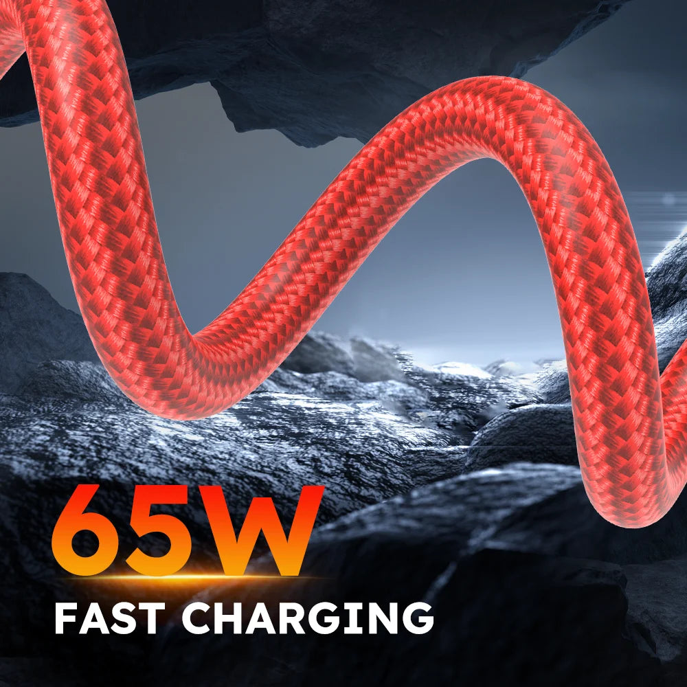 4pcs 3in1 USB-C Fast Charging Cable with Lightning Micro Type C Multi Interface Data Cable Suitable for Iphone Samsung Xiaomi