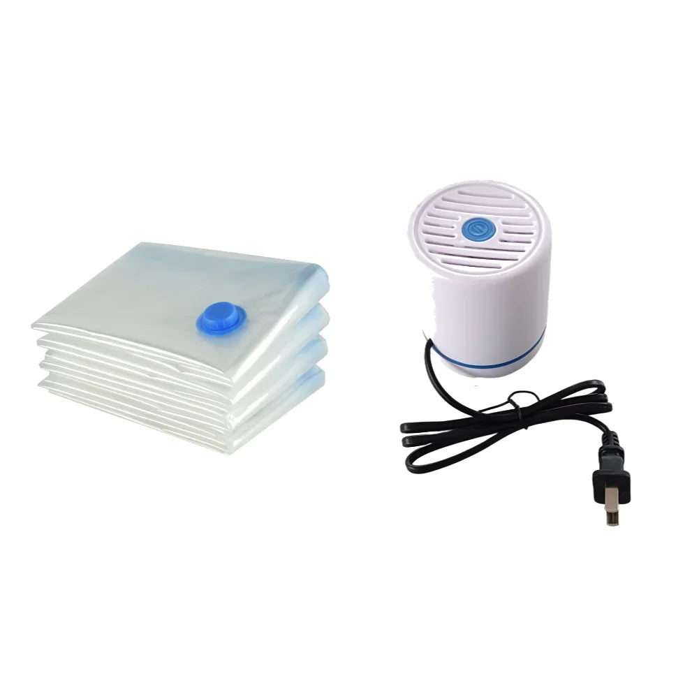 Vacuum Bag With Valve & Pump for Clothes Storing Large Plastic Compression Empty Bag Travel Accessories Storage Contain