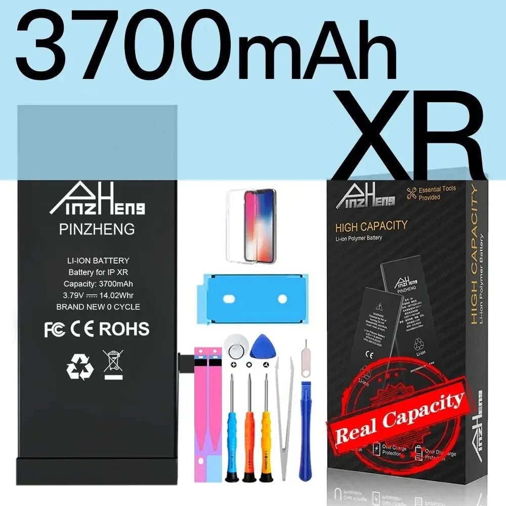PINZHENG High Capacity Replacement Battery for iPhone X, XR, XS, 11, 12, 13 Mini Max Pro – 1-Year Warranty