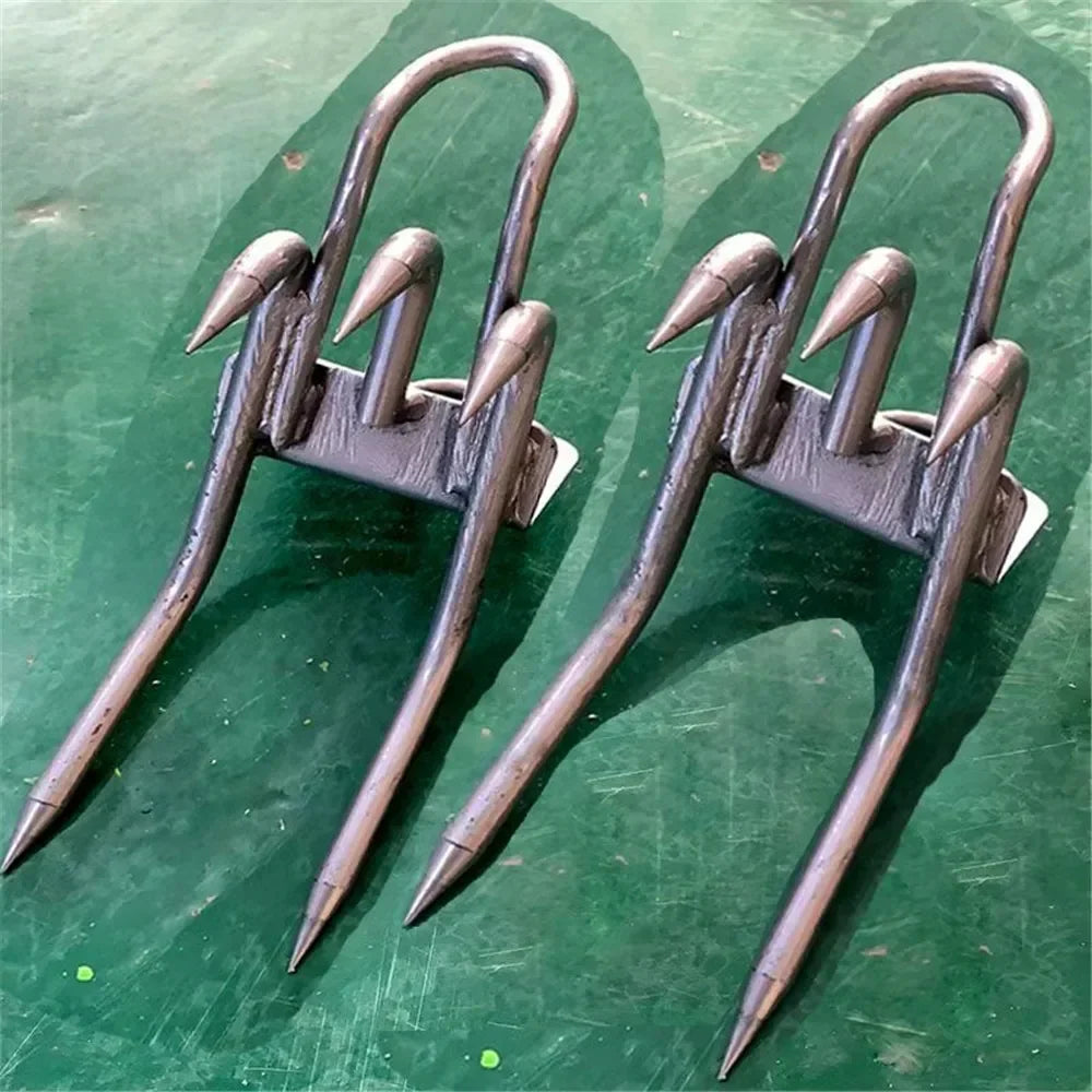 Tree Climbing Spikes — 5-Claw Steel Pole Climbing Gaffs, Adjustable