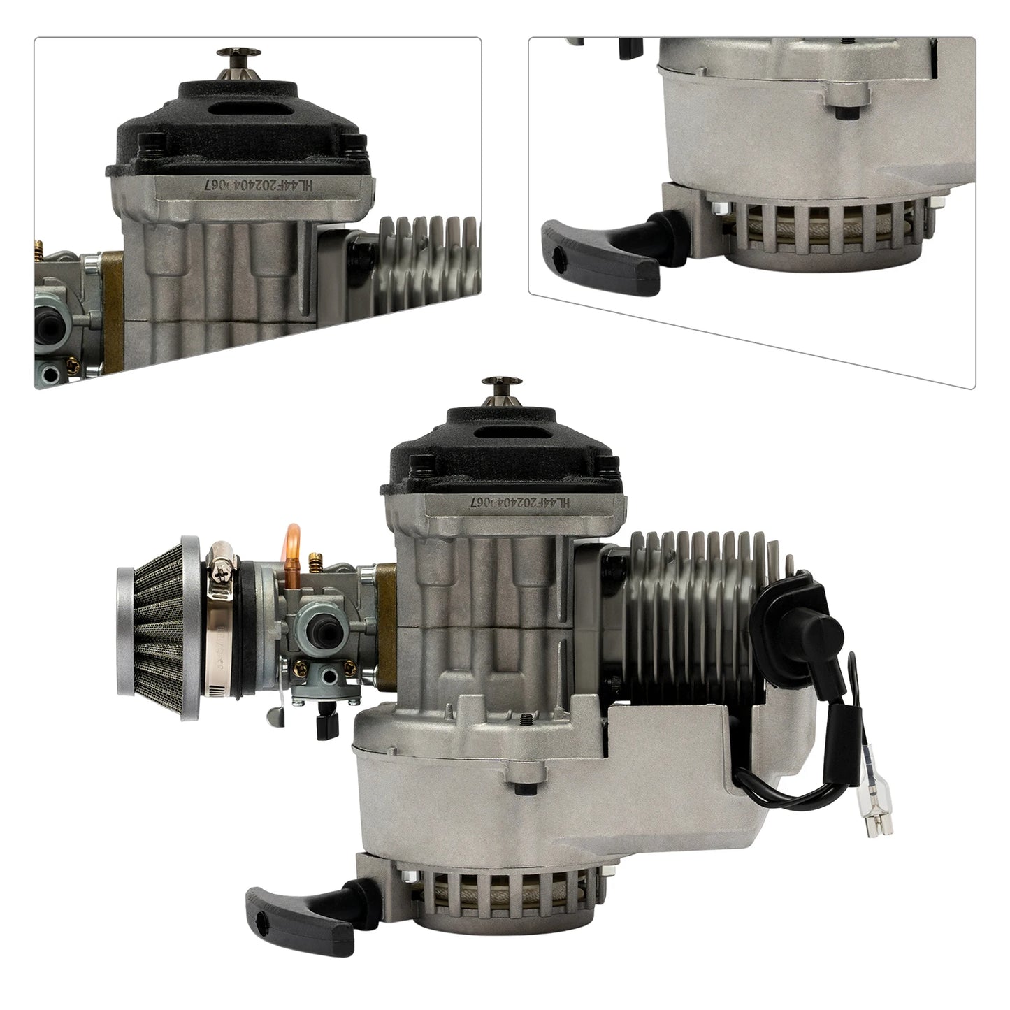 49cc Two-Stroke Motor Engine, 3HP, 12500 RPM, Large 0.32gal Fuel Tank, Durable Build