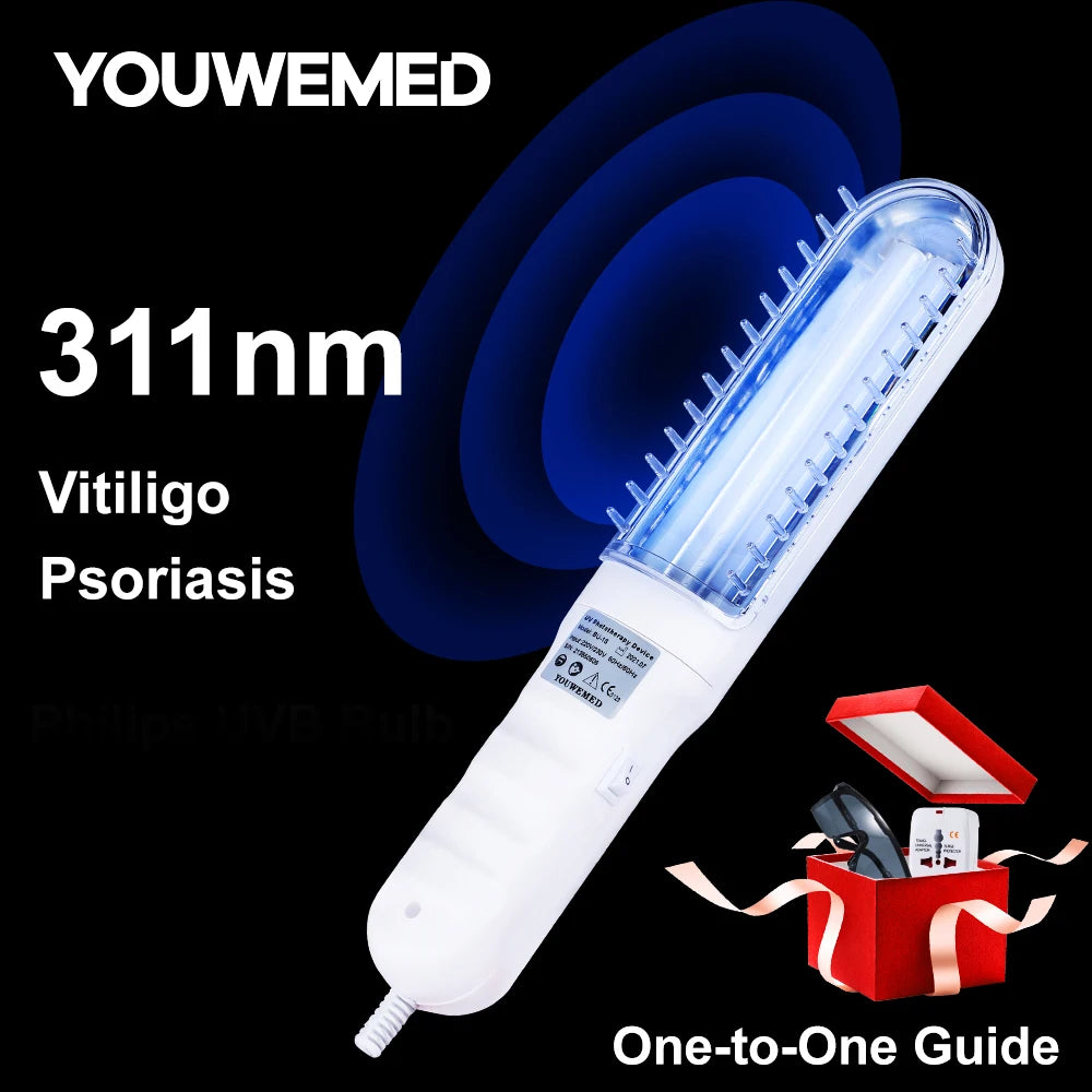 YOUWEMED 311nm Ultraviolet Phototherapy Instrument Use UVB Lamp UV for Vitiligo Psoriasis White Spots Skin Disease