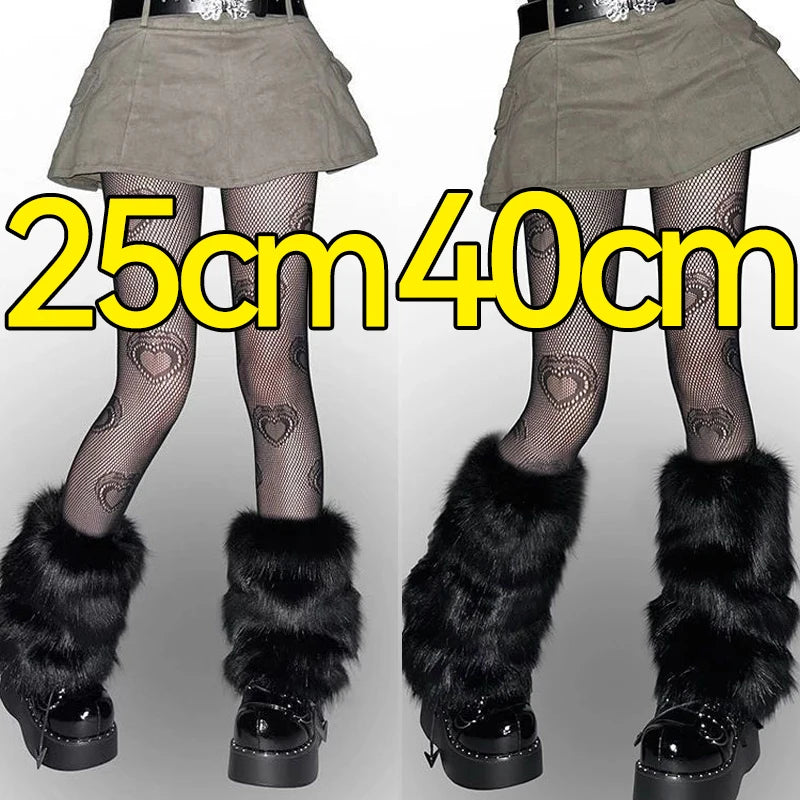 Women's Faux Fur Leg Warmers, Knee Length