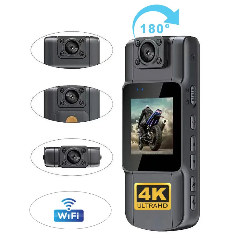 4K WiFi Mini Body Cam — Night Vision Cycling Camcorder