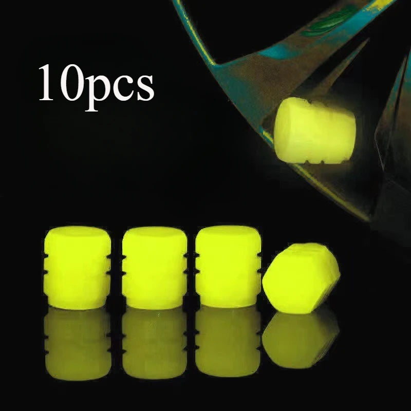 10pcs Luminous Valve Cap for Electric Vehicles, Motorcycles, Bicycles, Trucks, Tires, Luminous Valve Core Covers