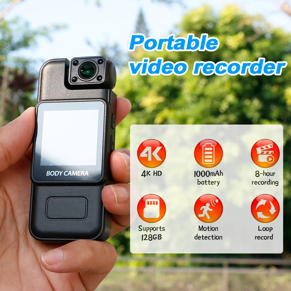 4K WiFi Body Camera — Night Vision Portable Sports Recorder