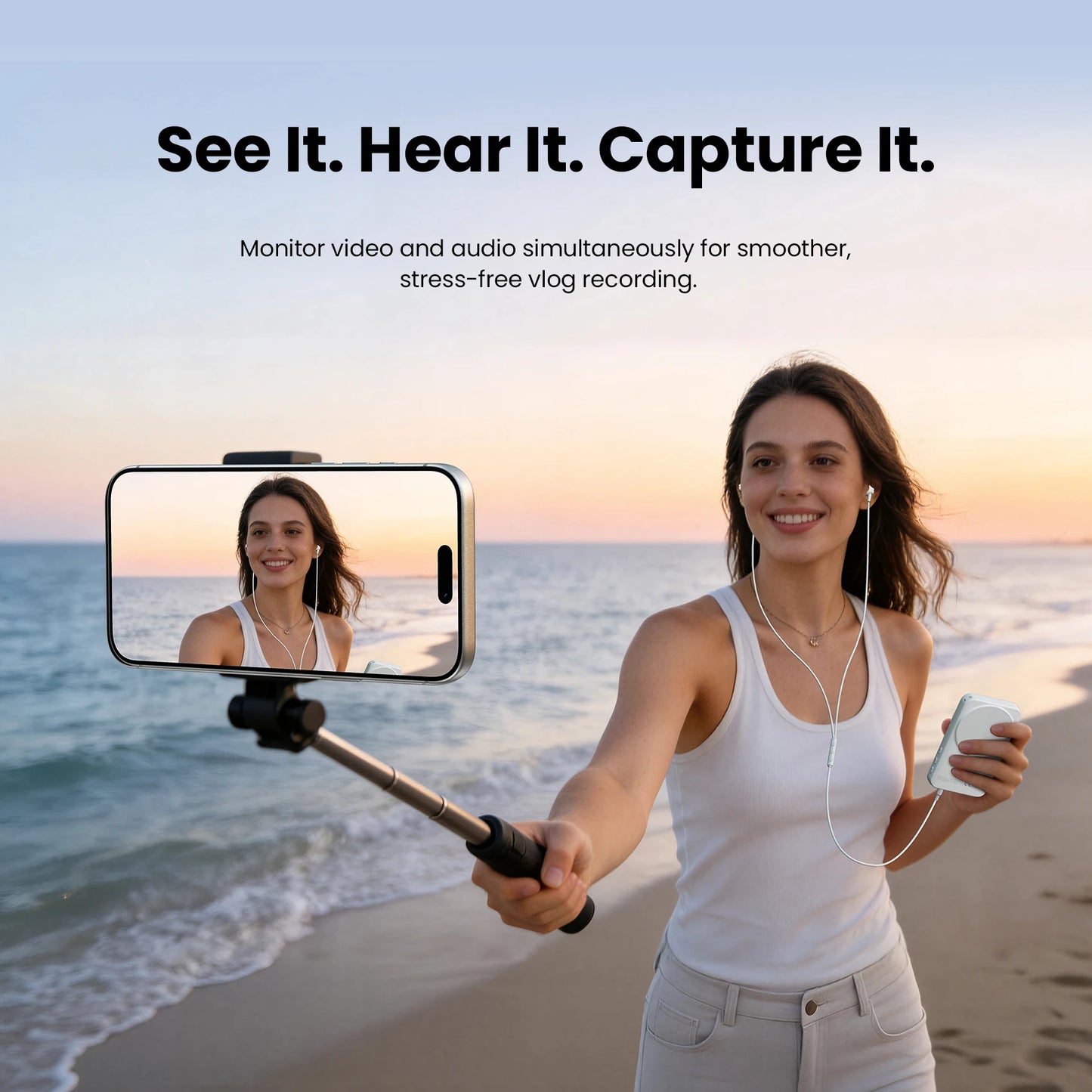 Vention Magnetic Selfie Screen Monitor Vlog Phone Wireless Monitor Rear Camera Live for iphone 17 16 Huawei Mate 80 Samsung S24