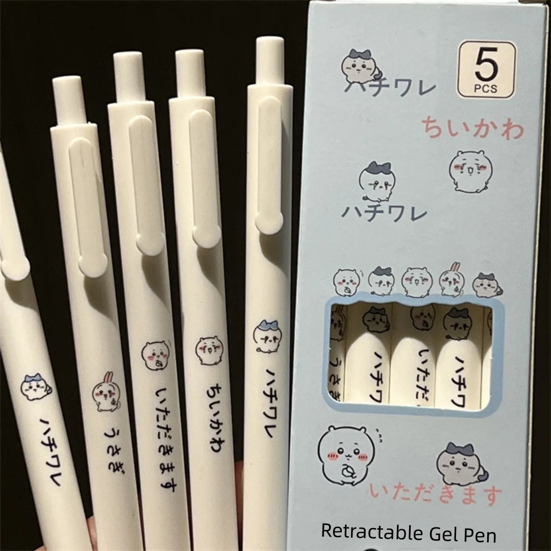 Cute Chiikawa Gel Pen Set | 0.5mm Black Ink, Ideal for Students & Chiikawa Fans, Perfect Back-to-School Gift & Present for Frien