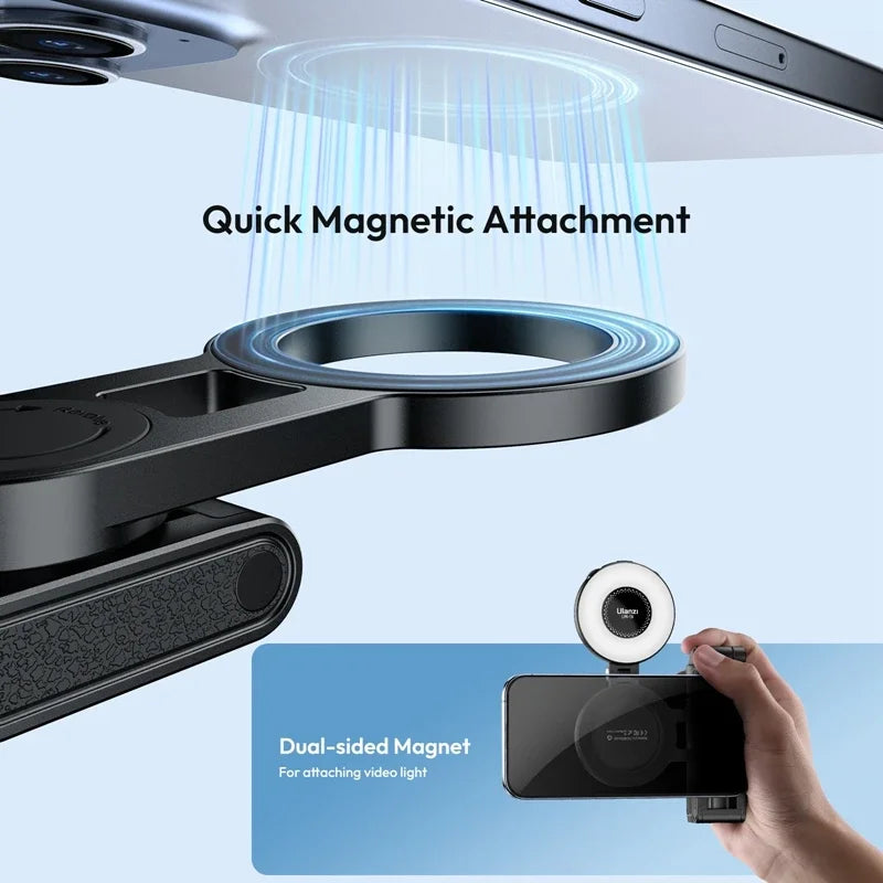 Ulanzi JJ03 Magnetic Phone Tripod Wireless Handle Selfie Stick Desktop Foot  Suitable iPhone 16/15/14/13 Pro Max