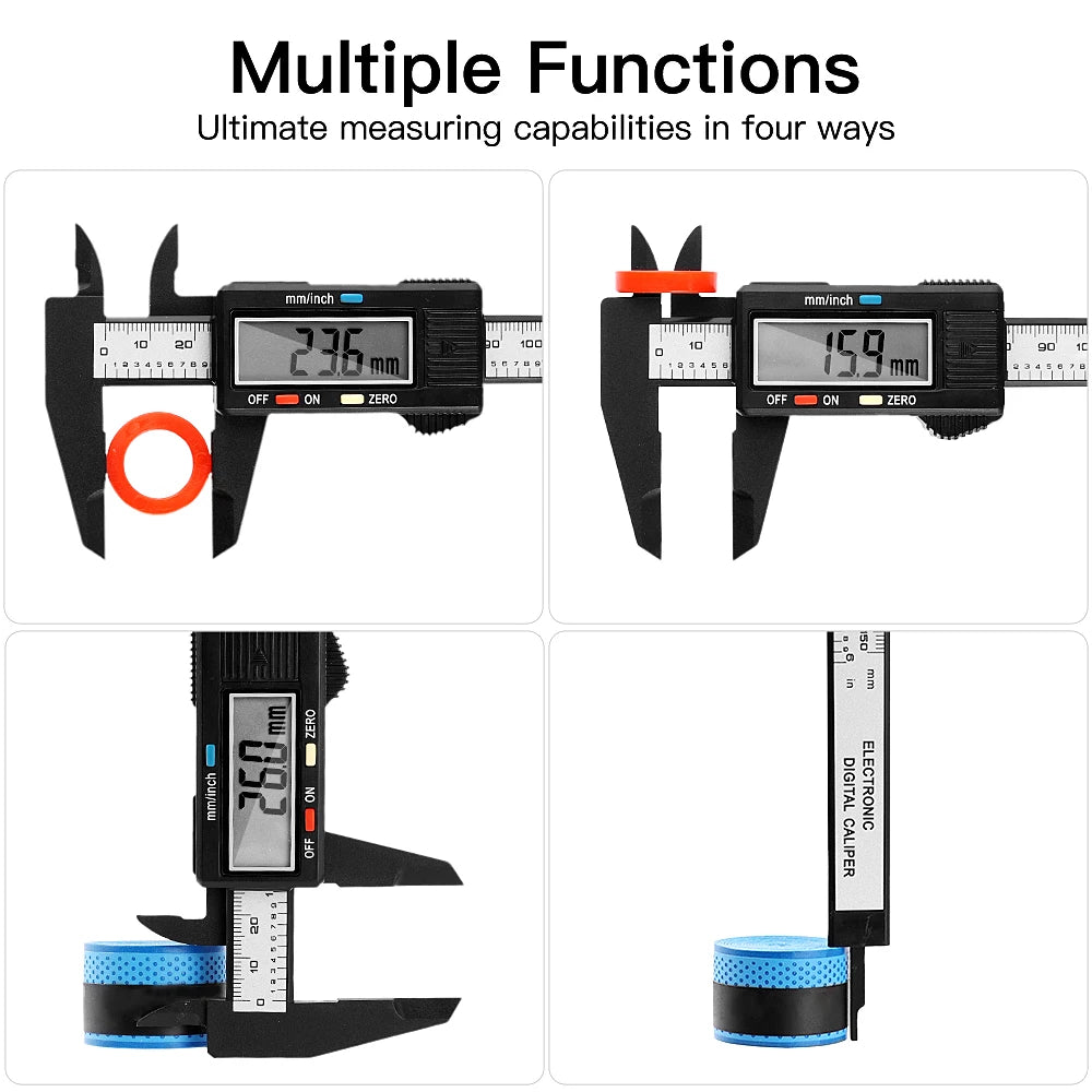 150mm Electronic Digital Caliper 100mm  0.1mm Measuring Tool Vernier Micrometer Measuring Tool Depth Gauge Instrument Pachometer