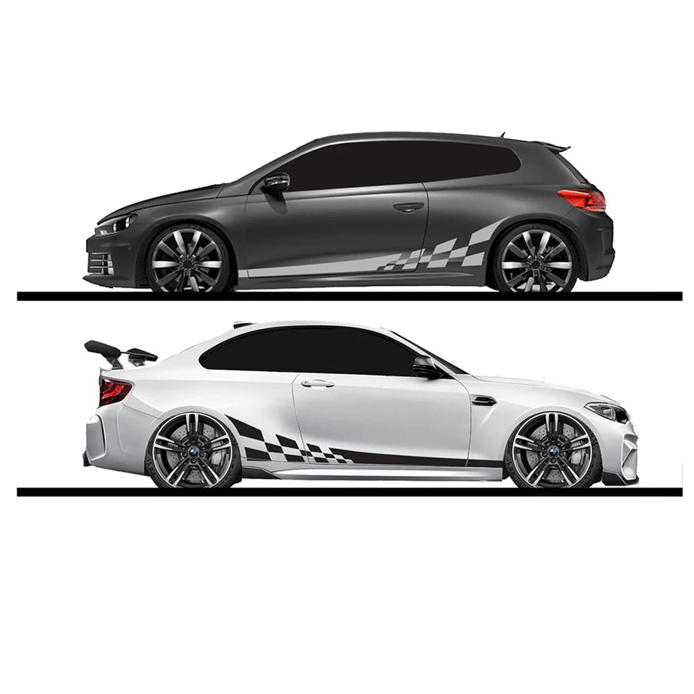 2pcs Car Vinyl Wrap Decals — Racing Stripe &amp; Camo, Universal Fit