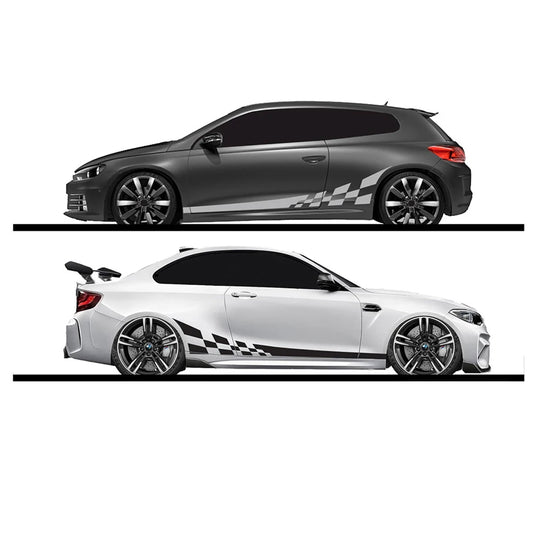 2pcs Car Vinyl Wrap Decals — Racing Stripe &amp; Camo, Universal Fit