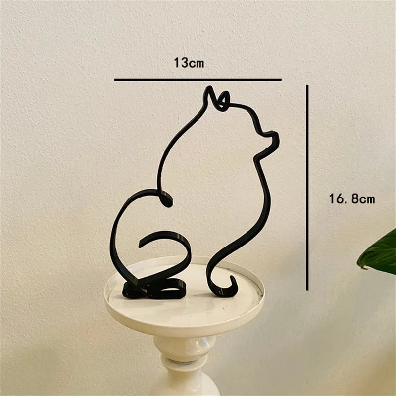 Abstract Metal Dog Sculpture - Minimalist Iron Desk Ornament – photo 9