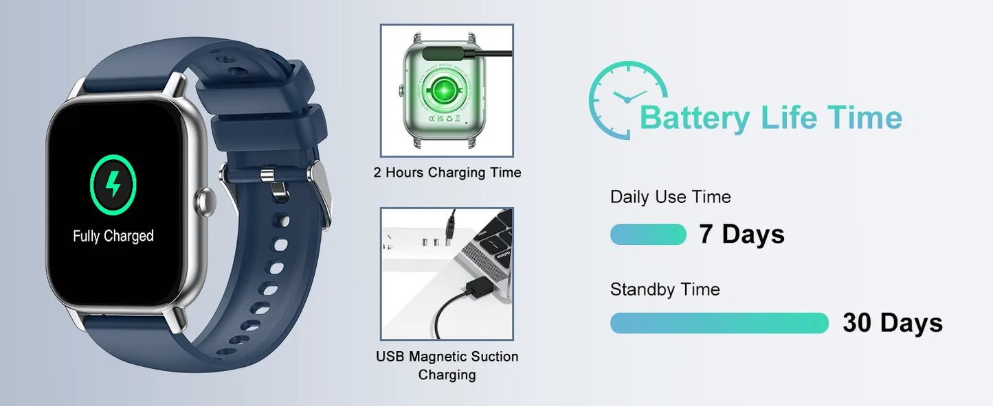 Smart Watch, 1.85" Smartwatch for  IP68 Waterproof, 110+ Sport Modes, Fitness Activity Tracker, Heart Rate Sleep Monitor.
