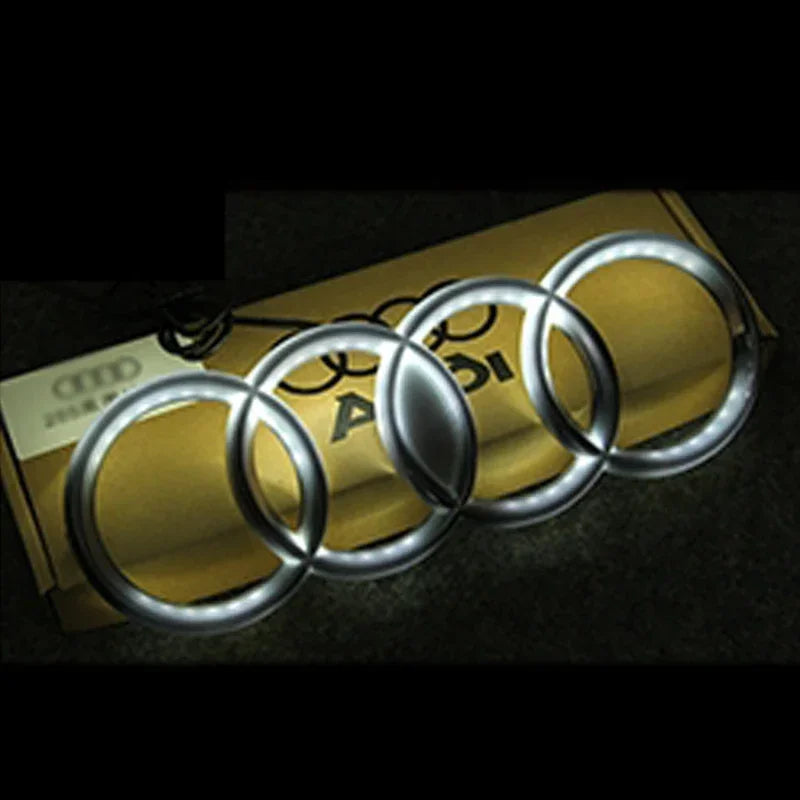 for Audi 273/285mm Dynamic Car Front Grille Emblem Streamer Badge Light A7 A3 A4 A6 Q3 Q5 Q7 Q8 Logo Car sticker