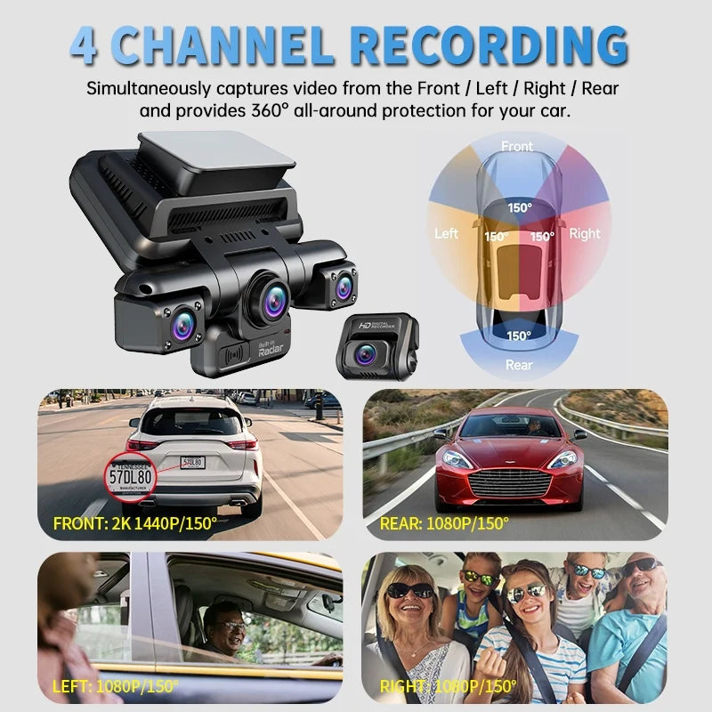 XUOIB 4CH GPS Dash Cam i9pro-wb with 4K & 24H Parking Monitor