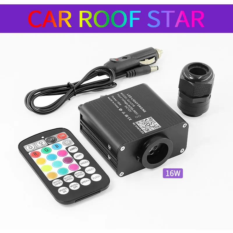 16W Twinkle Starry Sky Car Star Ceiling  Light  Fiber Optic Light Led  Star Roof Starlight Headliner Kit Car Home Decor