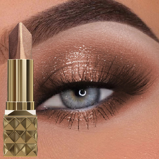 Two color Eye Shadow Stick Velvet Shimmer Eye Makeup Durable Waterproof Eyeshadow &Lipstick Glitter Contour,Highlight for Women