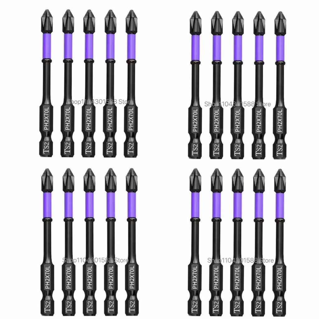 PH2 Impact Driver Bit Set 5-60PCS – Magnetic Cross Screwdriver Alloy Steel Non-Slip Drill Bits