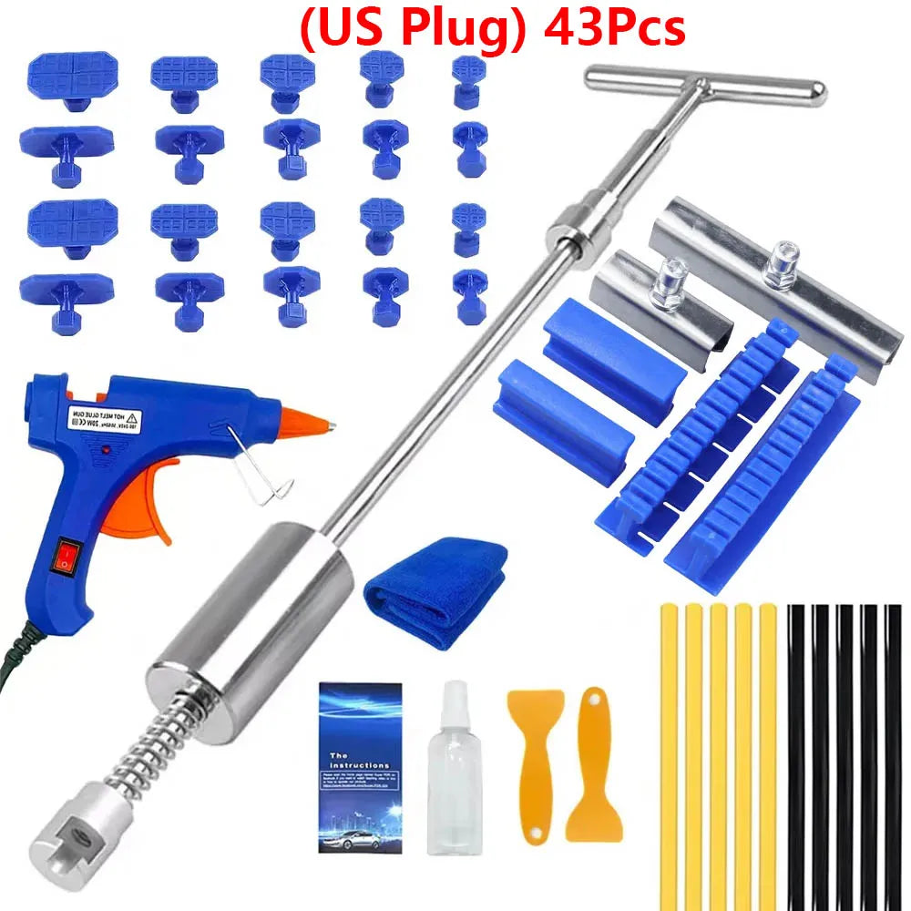 Paintless Dent Removal Kit – 27 & 43-Piece PDR Tool Set with Suction Cup & Slide Hammer | Fix Car Dents & Hail Damage at Home