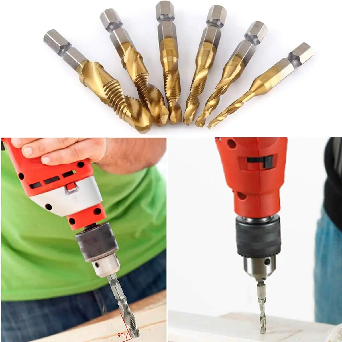 MMAlto HSS Titanium-Coated Metric Tap Set – M3 M4 M5 M6 M8 M10 | Screw Thread Machine Compound Tap | Individual & 6-Piece Sets