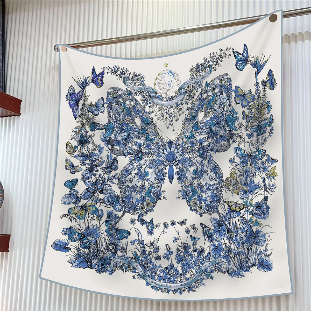 90cm Elegant Floral Silk Scarf for Women - Versatile Fashion Accessory