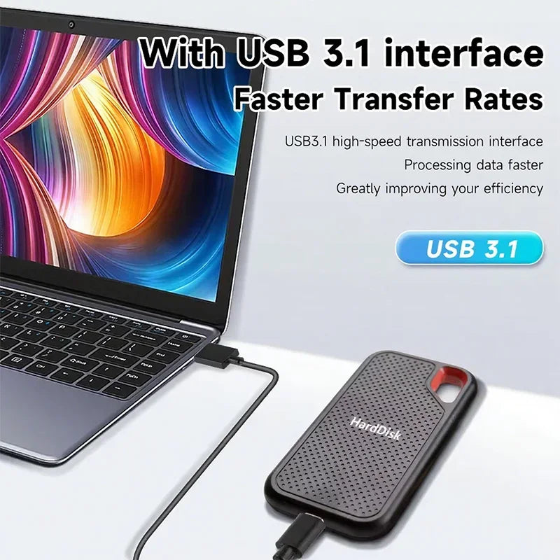 Portable SSD 1TB Original High Speed Hard Disk 4TB External Hard Drive 256TB USB3.1 Solid State Disk for Laptop/Phone/MAC/PC
