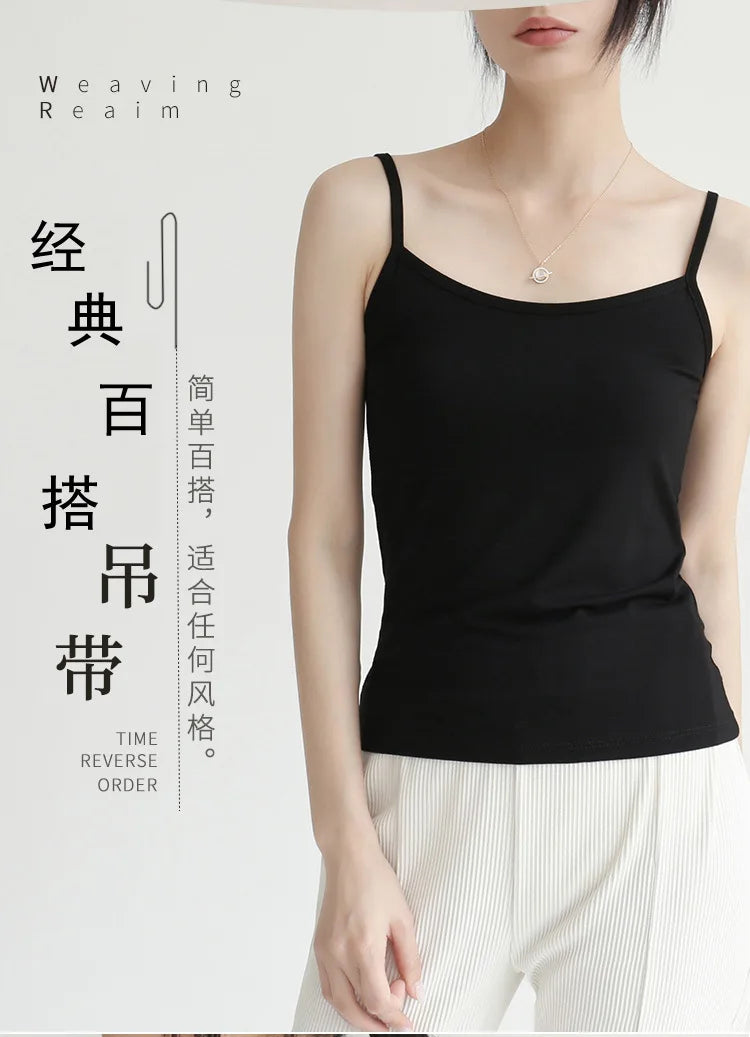 Summer Tank Top Women Sexy Slim Camisole Spaghetti Strap Cotton Vest Breathable Female Undershirt Camis Tank Tops for Women