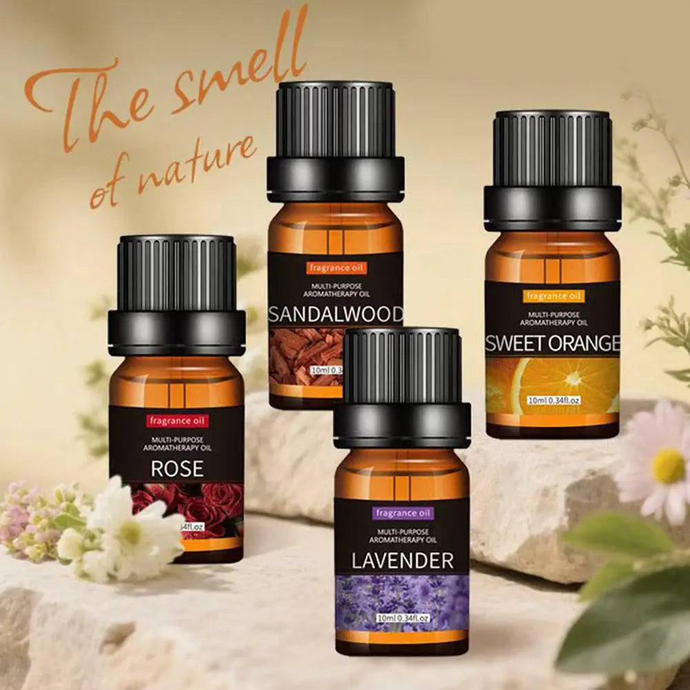 20Flavors 10ml Essential Oils For Aroma Diffuser Air Humidifier Lavender Rose Eucalyptus Sandalwood Air Freshening Aromatherapy