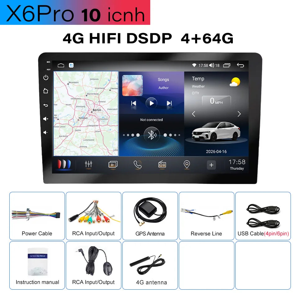 CAIXI Universal 7" 9" 10" 2din Android 16 CarPlay Auto Radio For Volkswagen Fiat Renault Nissan Hyundai Car Multimedia autoradio
