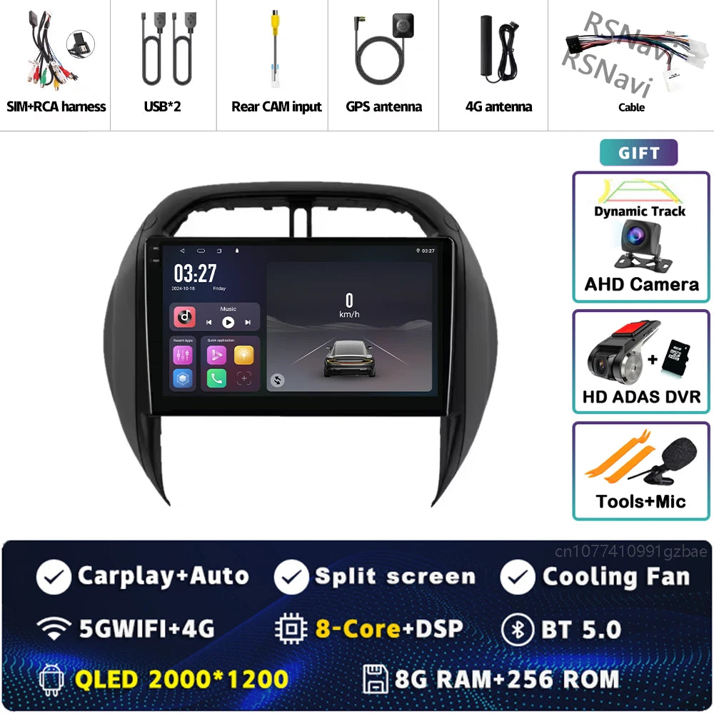 Android 16 For Toyota RAV4 2 CA20 CA20W XA20 2003 - 2005 2K QLED Stereo Car Radio Multimedia Video Player GPS 4G CarPlay