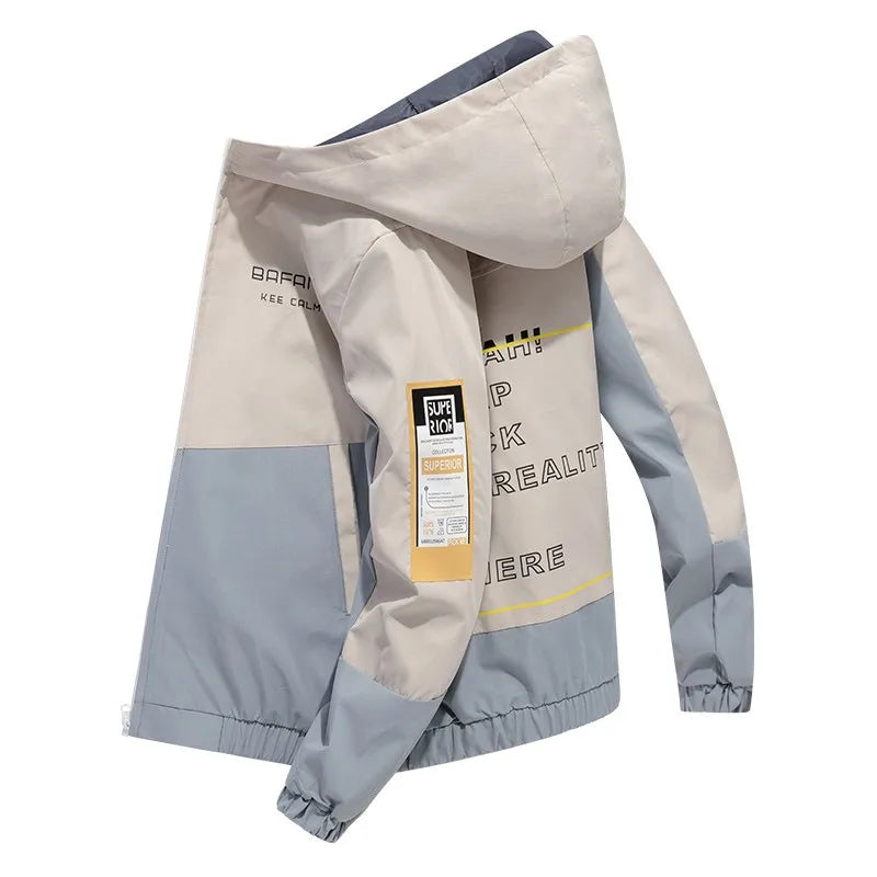Spring Autumn 2024 Men's Jacket New Cyberpunk Print Casual Zip Jacket Functional Style Casual Work Jacket Fashion Sports Jacket