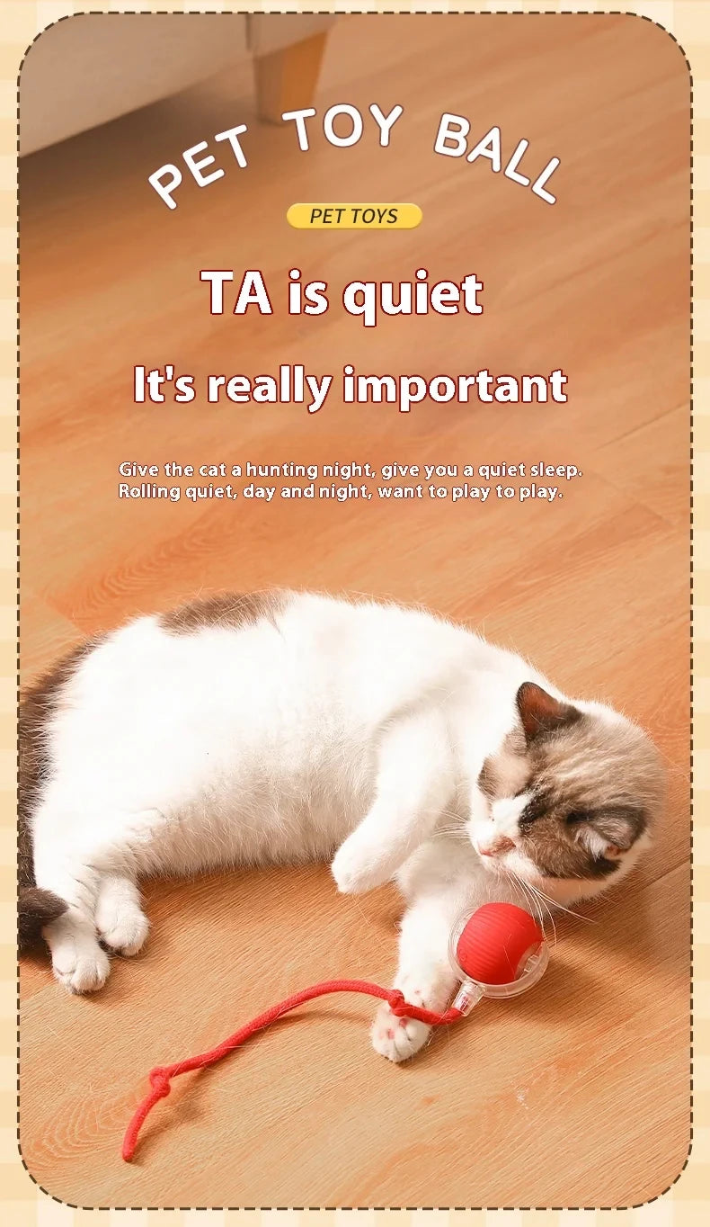 Electric Ball Toys Automatic Rolling Ball Rechargeable Smart Pet Interactive Plush Toy Dog Cat Training Imitate Mouse