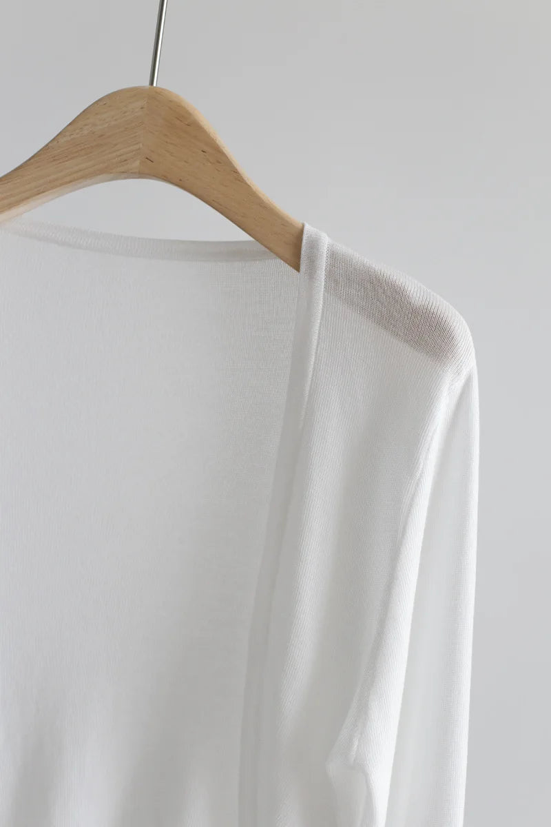 Women's short sleeve knit cardigan, cropped — view 5 of 16