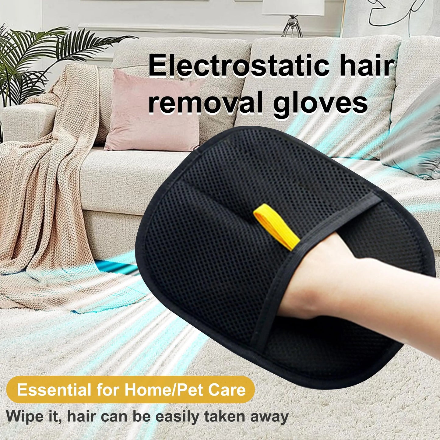Pet Hair Remover Brushing Gloves – Remove Fur from Clothing, Furniture, Car Seats & Upholstery | 1, 2 or 5 Pack (17x23cm)