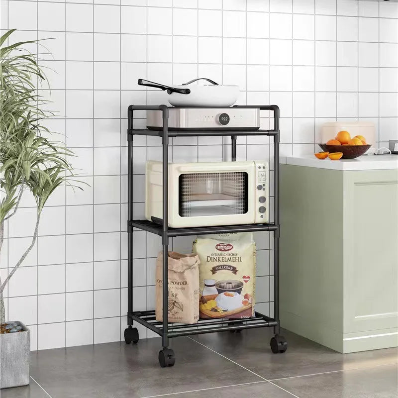 Multi-Level Kitchen Storage Cart - Floor-Standing Shelf Organizer