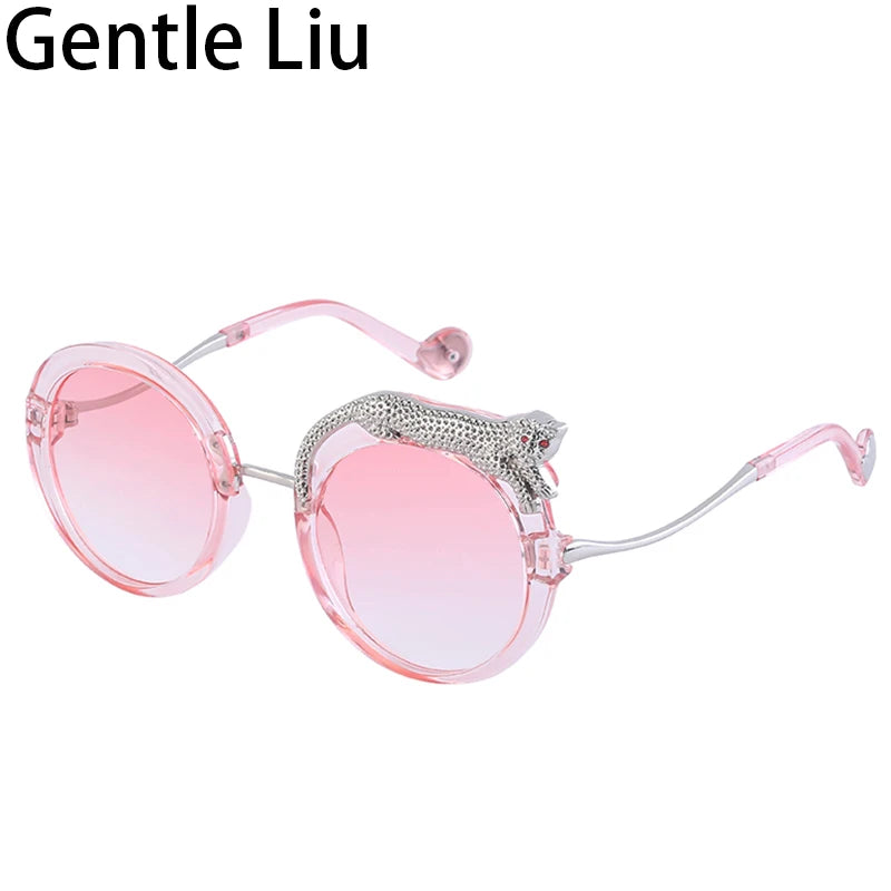 Round Steampunk Sunglasses for Women — Retro Metal Frame