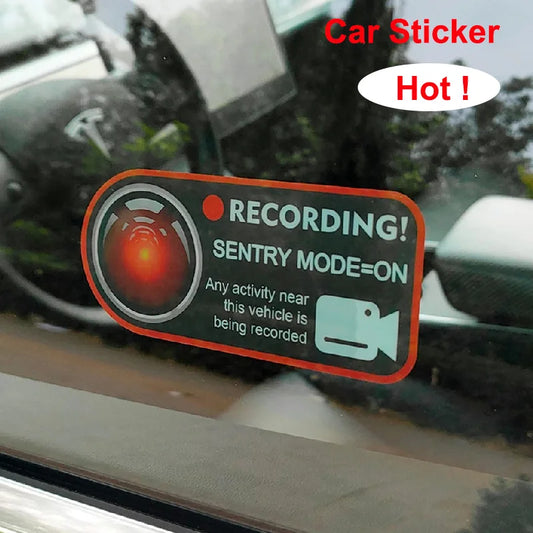 Car Window Sticker Recorder Logo Decal for Tesla BMW Benz Hyundai Honda Toyota Lexus Ford Kia Renault Peugeot Audi Accessories