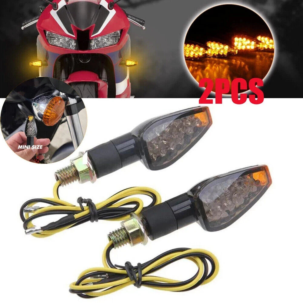 2PCS Universal Motorcycle LED Turn Signals Blinker Light Indicator Amber Lamps Super Bright Waterproof Durable