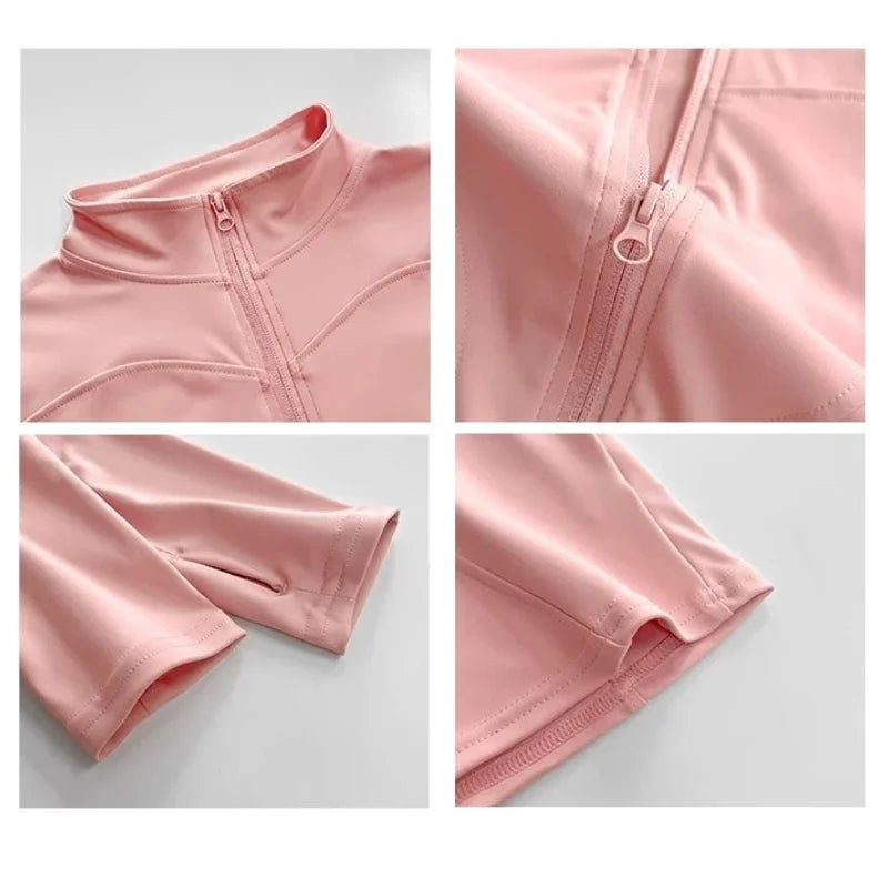 Women's Quick-Dry Yoga Jacket, Slim Zip-Up