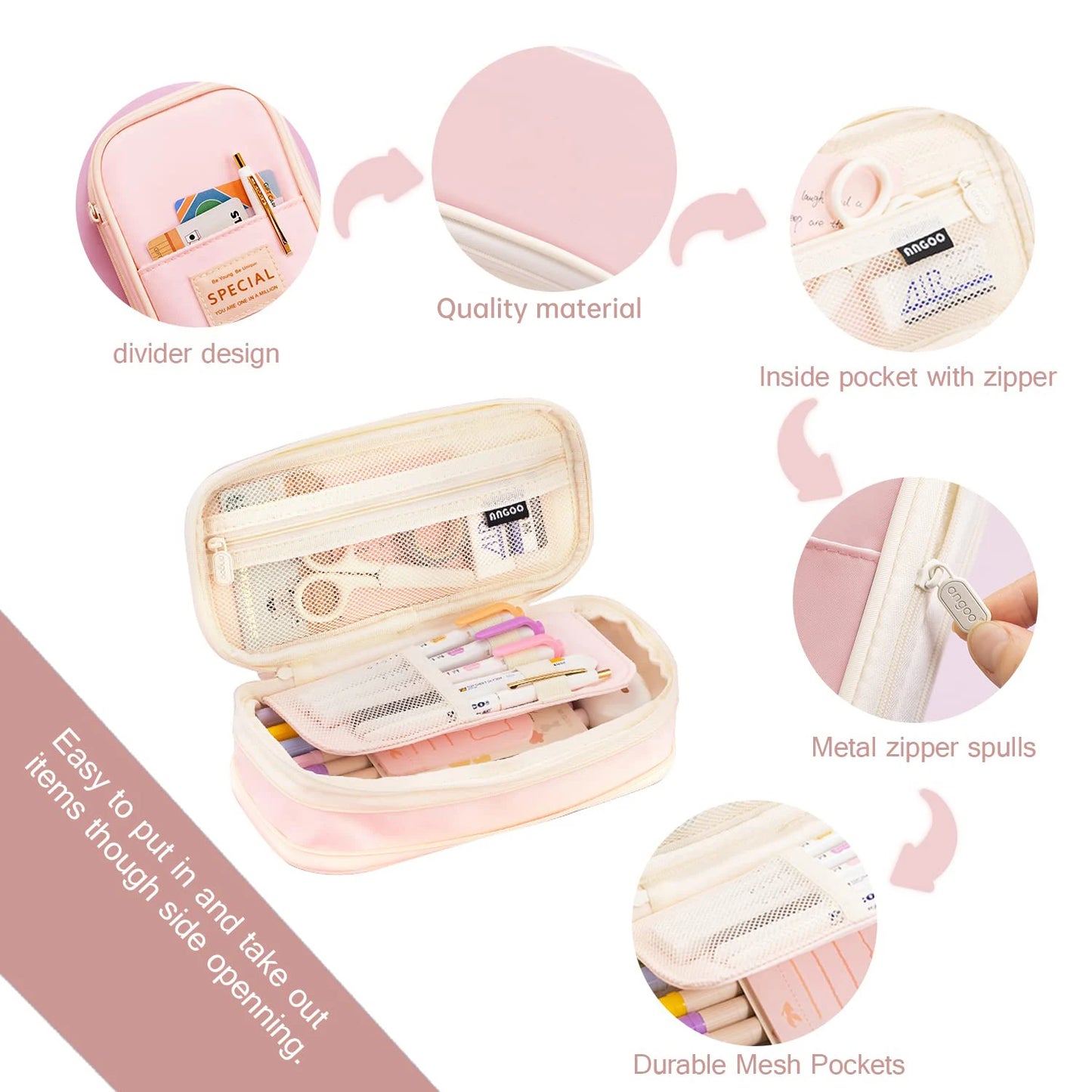 Kawaii Pencil Cases Large Capacity Pencil Bag Pouch Holder Box for Girls Office Students Organizer School Stationery Supplies