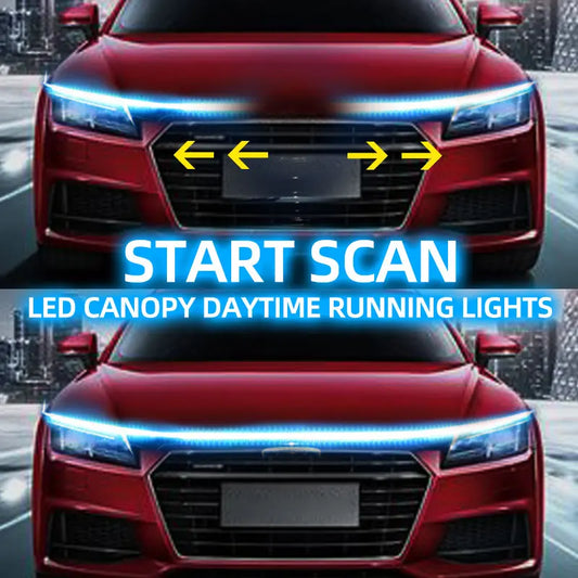 RXZ LED Daytime Running Light – Car Hood Decorative DRL Ambient Lamp 12V Scan Start Effect