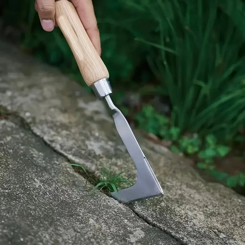 13.5" Stainless Steel Gap Weeding Tool — L-Shaped Hand Weeder