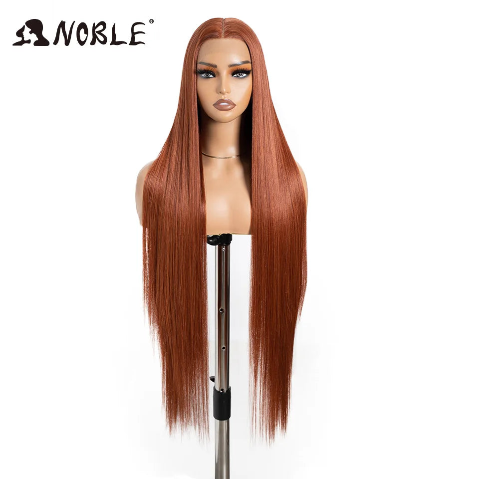Noble Synthetic Lace Front Wig Cosplay 38 Inch 13X4X1 Straight Lace Front Wigs For Women Blonde Wigs High Density Lace Wig