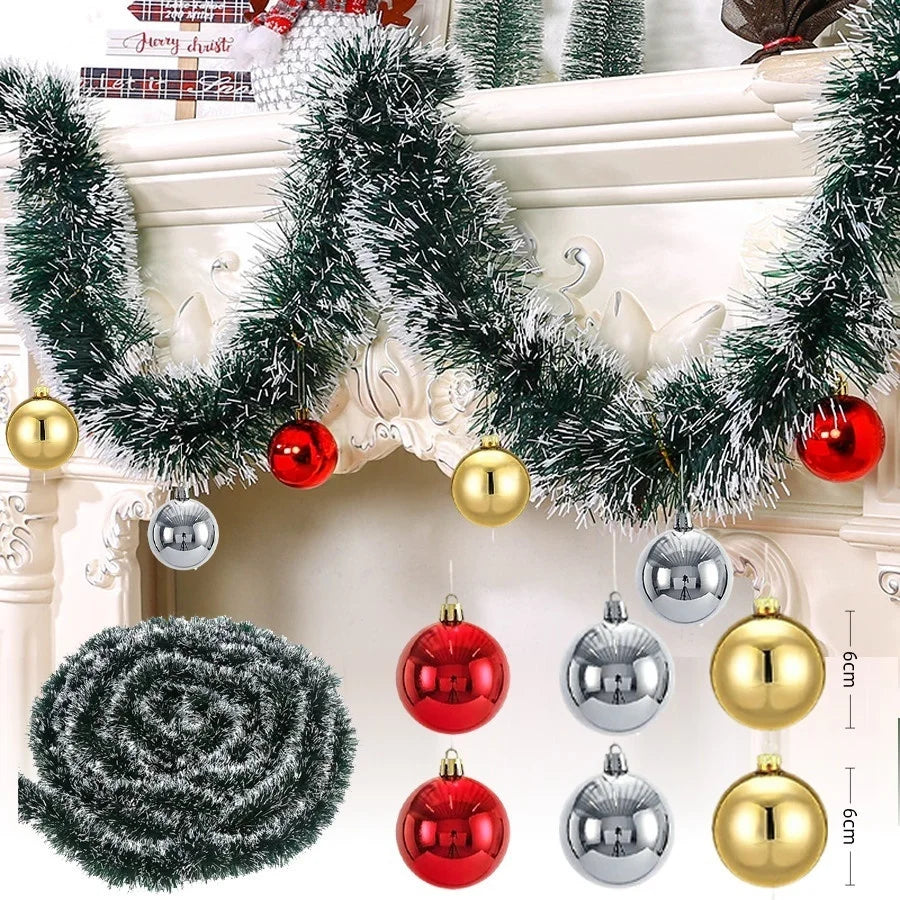 10M Christmas Tinsel Ribbons with Bow Green Cane Ribbon Garland Xmas Tree Hanging Pendent DIY Wreath Ornaments Party Home Decor